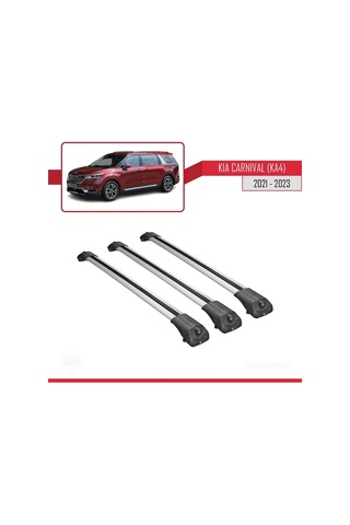 Kia Carnival Ka4 2021-2023 Arası İle Uyumlu Ace-1 Ara Atkı Tavan Barı Gri 3 Adet Bar