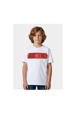 Alglıfe Ay Yıldız Milli Takım Taraftar Çocuk Tişört - Beyaz Soft %100 Pamuk