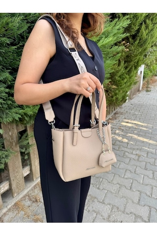 Just Polo Kadın Yeni Sezon 3 Bölmeli Yumuşak Deri Lüks Ve Şık Dokunuş El & Omuz Çantası Shoulder Bag Bej