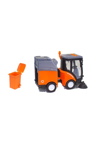 1:16 Sürtmeli Işıklı Ve Sesli Oyuncak Sokak Süpürme Aracı - Şehir Temizlik Çöp Kamyonu 20 Cm