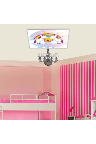 Cam Avize Göbeği | Unicorn | 50Cm X 50Cm Çok Renkli