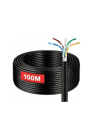 100 Metre Cat6 Kablo Awg23 Bakır Tel Double Layer İç Ve Dış Mekan Ethernet İnternet Kablosu