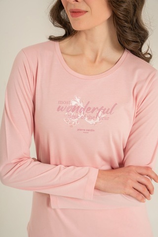 Pierre Cardin Most Wonderful Time Of The Year Kadın Pembe Uzun Kol Pijama Takım Pc9269-s-v2 Pc9269-s-v2