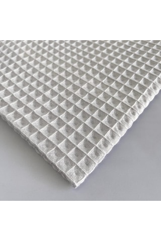 Büyük Kareli Waffle Pike Bornozluk Kumaş 100% Pamuk Bw-08 Gri