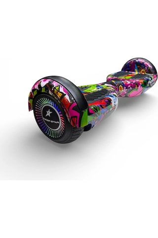 Elektrikli Kaykay Hoverboard 6.5 Inch Taşıma Çantalı Bluetooth Hoparlörlü Akıllı Denge - Rs-s5 Grafiti Mix