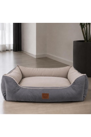 Lucy Köpek Yatağı 40 55 18 Cm Gri Açık Gri - Ortopedik Destekli Pet Yatağı, Yumuşak Dolgulu, Yıkanabilir,