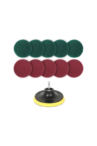 Sones 11'i 1 Arada 4 İnç Yapışkan Diskli Bulaşık Pedi Zemin Duvar Pencere Cam Temizleme Kireç Çözücü Elektrikli Matkap Fırça Başlığı Seti