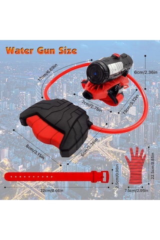 Su Atan Oyuncak Örümcek Adam Eldiven Su Tabancası 130 Ml Depolu 13 Cm.