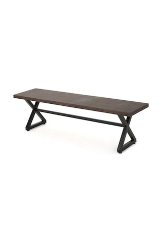 Metal Tasarım Bench Ahşaplı Dış Mekan  Bankı
