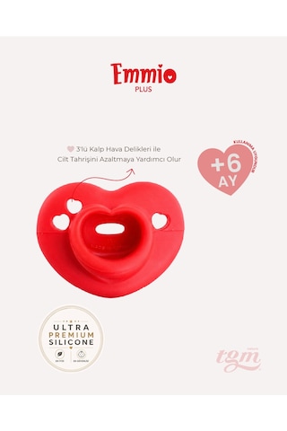 Tgm Baby Ultra Premium Silikon Kalpli Emzik Plus Kırmızı