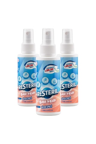 Resteril Doğal Alkolsüz Bebek Dezenfektan Çocuk Alanı Yüzey Hijyen Spreyi 300 ML
