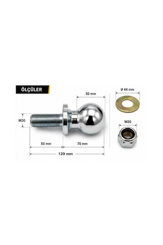 Han Marin Alttan Civatalı Römork Çeki Topuzu 50mm
