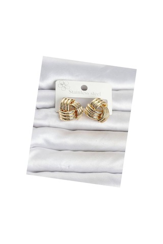 316l Çelik Gold Renk Sarmal Model Kadın Küpe Tj-bkp11867 Evimdeyokyok