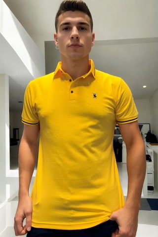 T8586 Dewberry Erkek Polo Yaka T-shırt-düz Sarı
