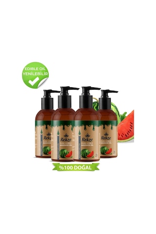 Rekze Doğal 4 Adet Karpuz Özlü Duyusal Ve Aromaterapi Kokulu Masaj Yağı 120 Ml