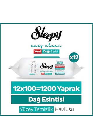 Sleepy Mountain Yüzey Temizlik Havlusu Mendili Dağ Esintisi 12x100 (1200 Yaprak)