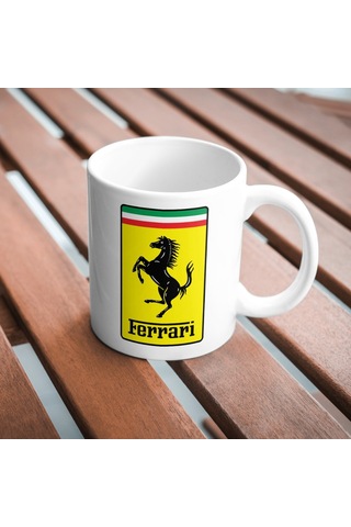 Applucky Ferrari Logo Tarihçesi Baskı Kupa Bardak Beyaz