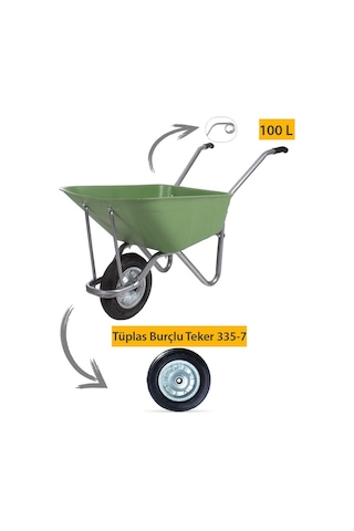 Kanat Ecoplast El Arabası -100 Litre- Tüplas Burçlu Teker