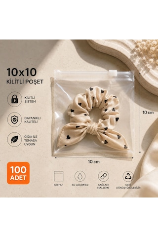 10x10 Şeffaf Kilitli Poşet 100 Adet - 140 Mikron, Bpa İçermez