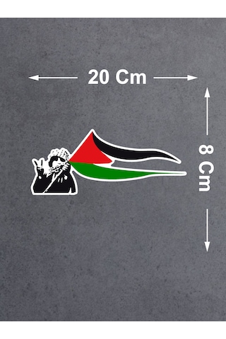 Özgür Filistin Sticker - Filistin Bayrak Sticker - 02509 20x8 Cm