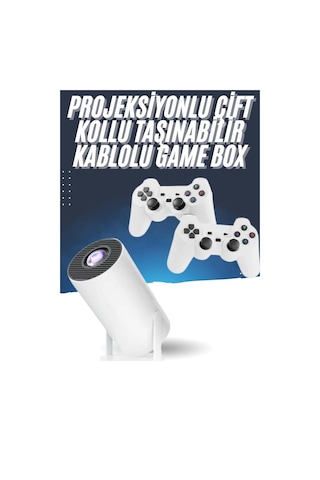 4k Wireless Çift Kollu Kumandalı Oyun Projeksiyonu Video Oyunu