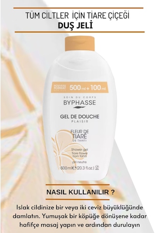 Byphasse Plaisir Tiare Çiçeği Duş Jeli 600 ML