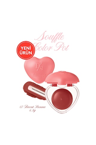 Dasique Kalp Tasarımlı Yoğun Pigmentli Köpük Yapılı Kadife Bitiş Sunan Ruj Souffle Color Pot 07 Burnt Sienna 07 Burnt Sienna