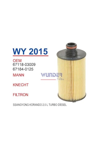 Ssanyong Rexton 2.0 Xdi Dizel 114 Kw 4lü Filtre Seti2012 Sonrası