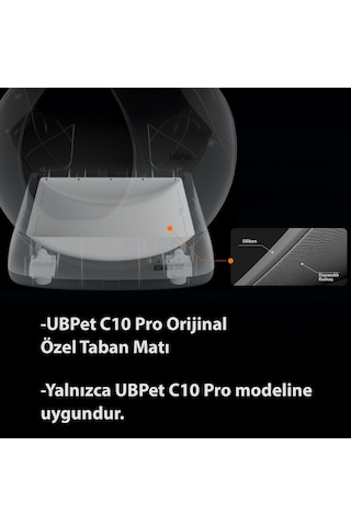 Ubpet C10 Pro Akıllı Kedi Tuvaleti Uyumlu Silikon Taban Matı Su Geçirmez Koku Yapmaz Kolay Kurulum Gri