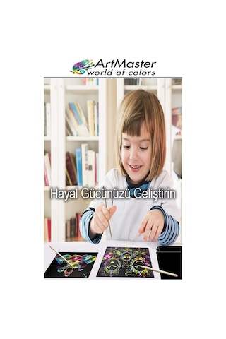 Gökkuşağı Kazıma Kağıdı Sihirli A4 10 Yaprak 1 Paket 20x30 Cm Sihirli Kazıma Kağıt Siyah Rainbow Paper Resim