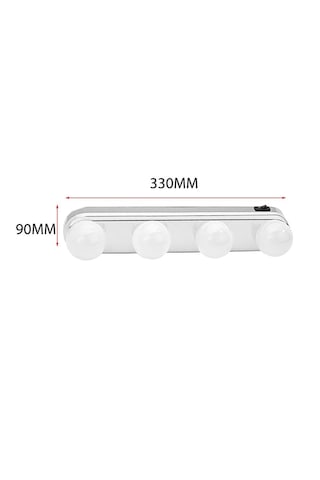 Kablosuz Parlak Banyo Stüdyo Makyaj Aynası Işığı Pilli Vantuzlu Taşınabilir 4 Led Ampul 5492 11