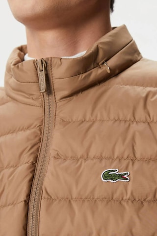 Lacoste Down Fill Jacket Kaztüyü Dolgu Gizli Kapüşonlu Açık Kahverengi Mont Kahverengi
