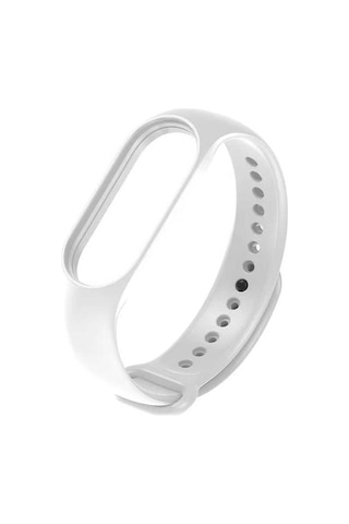 Ekılıf - Xiaomi Mi Band 7 Uyumlu - Kordon Klasik Silikon Kordon - Beyaz