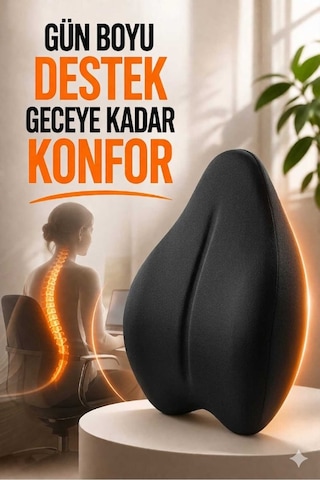 Visko Ortopedik Yeni Nesil Sandalye Sırt Minderi Sırt Dayama Koltuk Minderi Sırt Destek Yastık Siyah Visko Ortopedik Yeni Nesil Sandalye Sırt Minderi Sırt Dayama Koltuk Minderi Sırt Destek Yastık Siyah