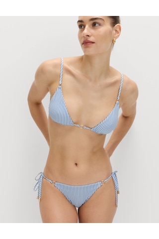 Marks & Spencer Çizgili Üçgen Bikini Üstü Mavi Mix
