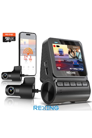 Rexing Rh2 3 Kameralı 4k+1080p+1080p Wifi Araç Kamerası + 64gb Sd Kart