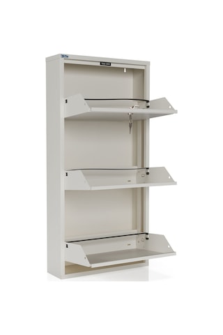 Ceha Kilitli Metal Ayakkabılık 3'lü Beyaz - K.AYK-3 /AB9010/KL