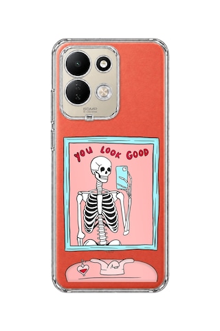 Redmi 17 4g/5g Uyumlu You Look Good İskelet Tasarımlı Baskılı Silikon Kılıf
