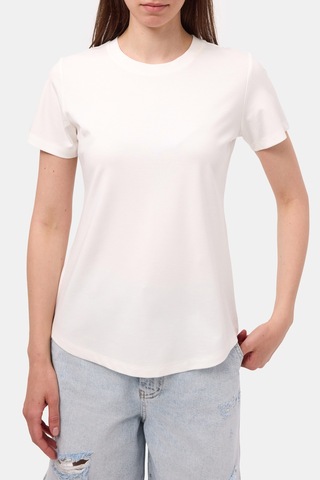 it's basic Kadın Beyaz S6-2 Oversize Bisiklet Yaka T-shirt