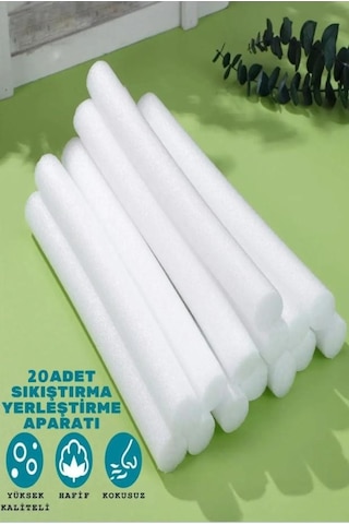 Süngerli Çubuk Koltuk Örtüsü Sıkıştırma Aparatı 20 Adet B.beyaz