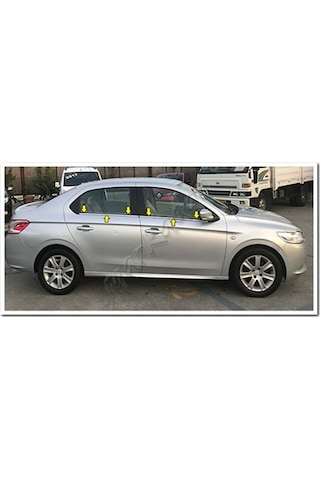 Woc Chrome Peugeot 301 Krom Cam Çıtası 2012 Sonrası 4 Parça Pasla