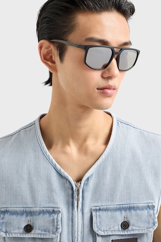 Emporio Armani Erkek Gözlük 0ea4248u 50016g 58 Mat Siyah-açık Gri Aynalı Gümüş Siyah