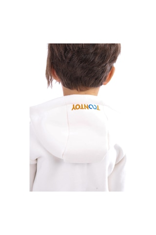 Toontoy Unisex Çocuk Nakışlı Hırka Ekru