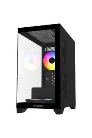 Gamebooster M6001b 600w 4 12 Rainbow Fan Mid-t M-atx Seaview Gaming Siyah Kasa