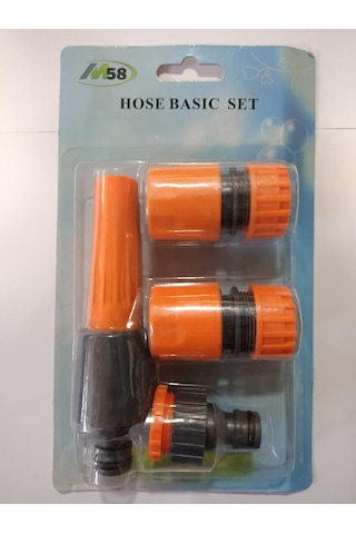 M58 4 Parça Hortum Adaptörü ve Hortum Fıskiye Yıkama Sulama Seti Sürat