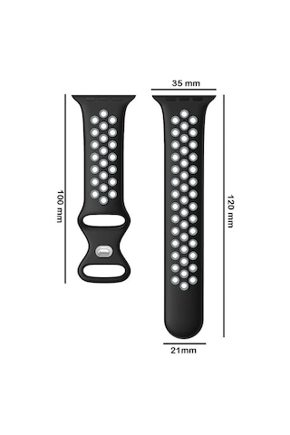 Wozlo Apple Uyumlu Watch 1, 2, 3, 4, 5, 6, 7, 8, Se Nike Serisi Kordon S-m 42/44/45mm - Siyah Gri