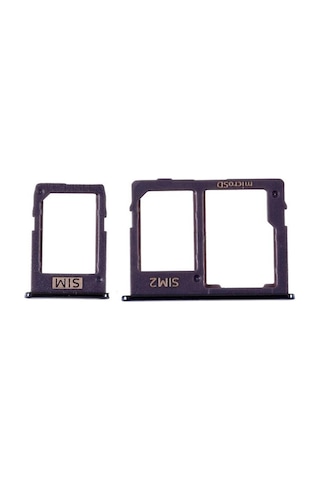 Samsung Galaxy Uyumlu J6 Plus Sim Kart Tepsisi + Hafıza Kartı Yuvası - Siyah