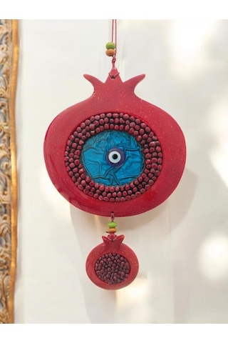 Dekoratif Canlı Renk İkili Nar Figürlü Duvar Süsü Nazarlık Zarif Ev Ve Bahçe Dekorasyonu İçin Şık Aksesuar