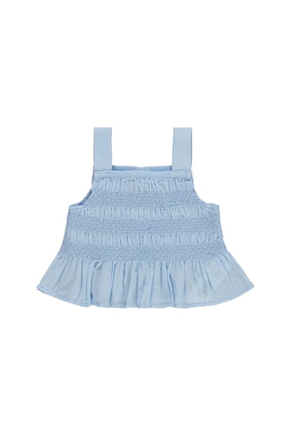 Civil Baby Denim Şortlu Askılı 6-18 Ay Takım - Mavi Koyu Mavi