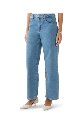 Outland Denim Denim Avril Mid Slouchy Wide Leg Kadın Kot Pantolon Mavi